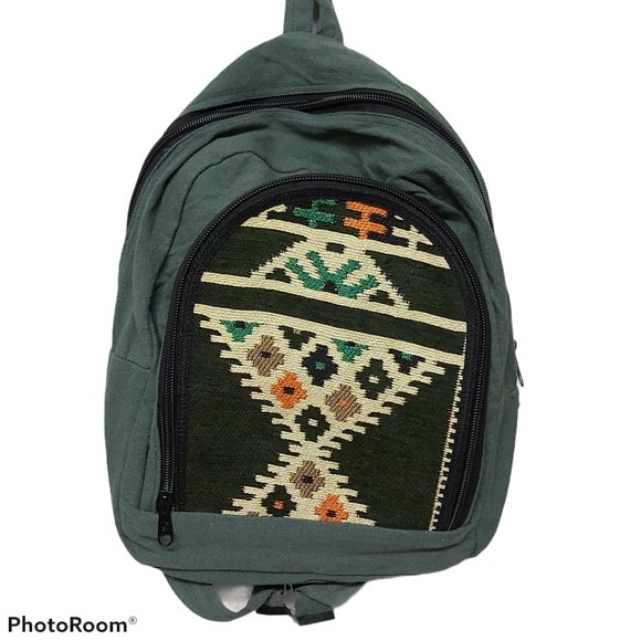 NEW Handmade Tribal canvas backpack hippie padded - Picture 8 of 11
